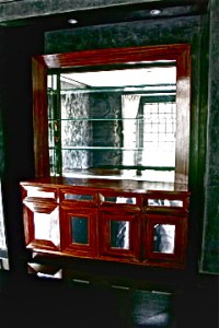 Bar Cabinet with stainless steel inlays Italian ebony and mirror (1)
