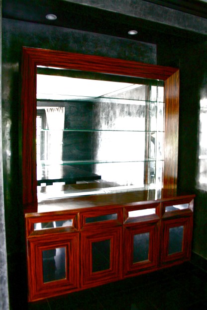 Bar Cabinet with stainless steel inlays Italian ebony and mirror (3)