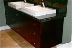 Bath stained oak granite countertop