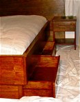 Bed queen with storage and night stands Walnut (3)