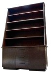 Bookshelf Cabinet tower Stained Oak 4.5ft W x 24in D x 8ft H