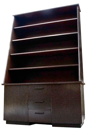 Bookshelf Cabinet tower Stained Oak 4.5ft W x 24in D x 8ft H