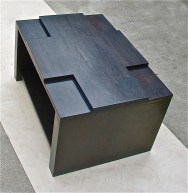 Coffee Table with antique mirror Ebonized Walnut  36in W x 28in D x 20in H (1)