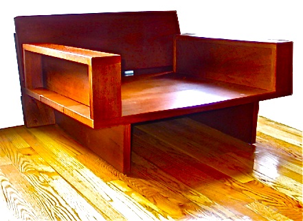 Danish Chair Stained Mahogany 4ft W x 27in D x 36in H (2)