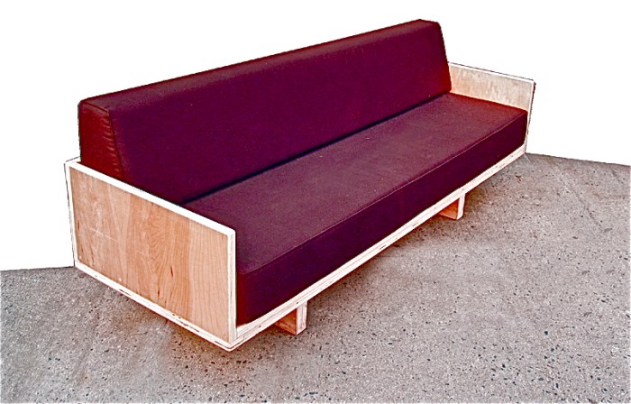 Danish Sofa Maple 7ft W x 30in D x 27in H (1)