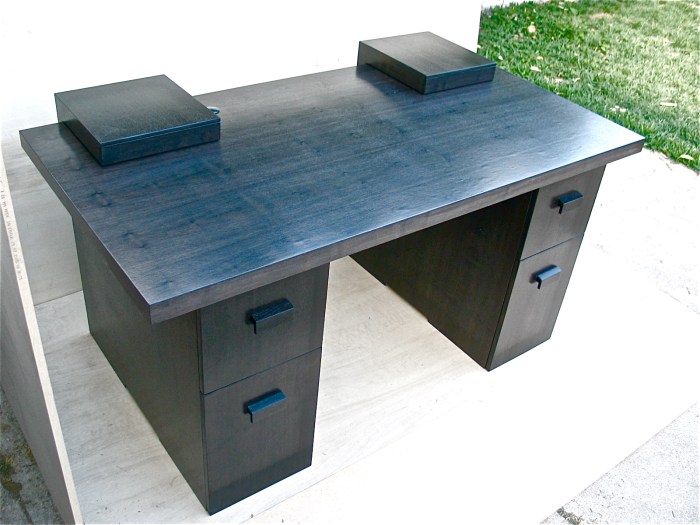 Desk with hidden compartment Ebonized Walnut  5ft W x 32in D x 30in H (3)