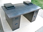 Desk with hidden compartment Ebonized Walnut  5ft W x 32in D x 30in H (4)