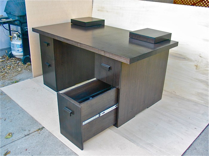 Desk with hidden compartment Ebonized Walnut  5ft W x 32in D x 30in H (5)