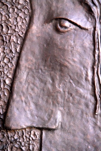 Faces platinum over sculpted material with Gold bronze coating 3ft x 20in (2)