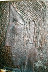Faces platinum over sculpted material with Gold bronze coating 3ft x 20in (3)