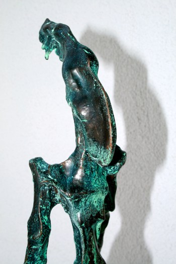 Figure close up  blue green bronze patina 4ft tall (3)