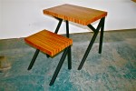 Kids Desk and Stool Zebrawood metal frame (2)