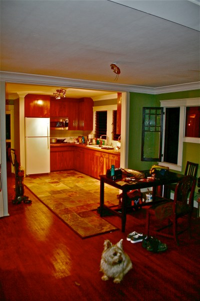 Kitchen with 100 year old brick countertop