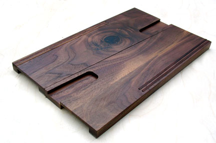 Sushi love Boards Wcut set of 2 with cut out for garnish and inlay sticks Walnut 10in W x 22in D