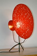 1B Japanese lace paper shade with reflecting copper circle 2ft H (1)