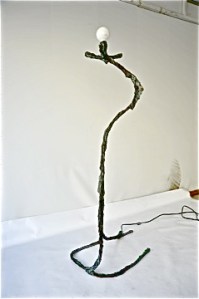 1B lamp Bronze Platinum Blue Green Patina 6ft H   (2)