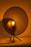 1B old black circle lace shade with reflecting copper circle 2ft H (1)