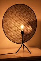 1B old black circle lace shade with reflecting copper circle 2ft H (3)