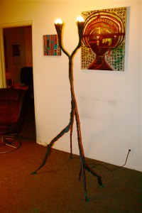 2B lamp warm Bronze Platinum Blue Green Patina 6ft H (2)