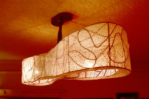 2B old white circle lace odd shade Hanger 6ft W 2ft D  (2)